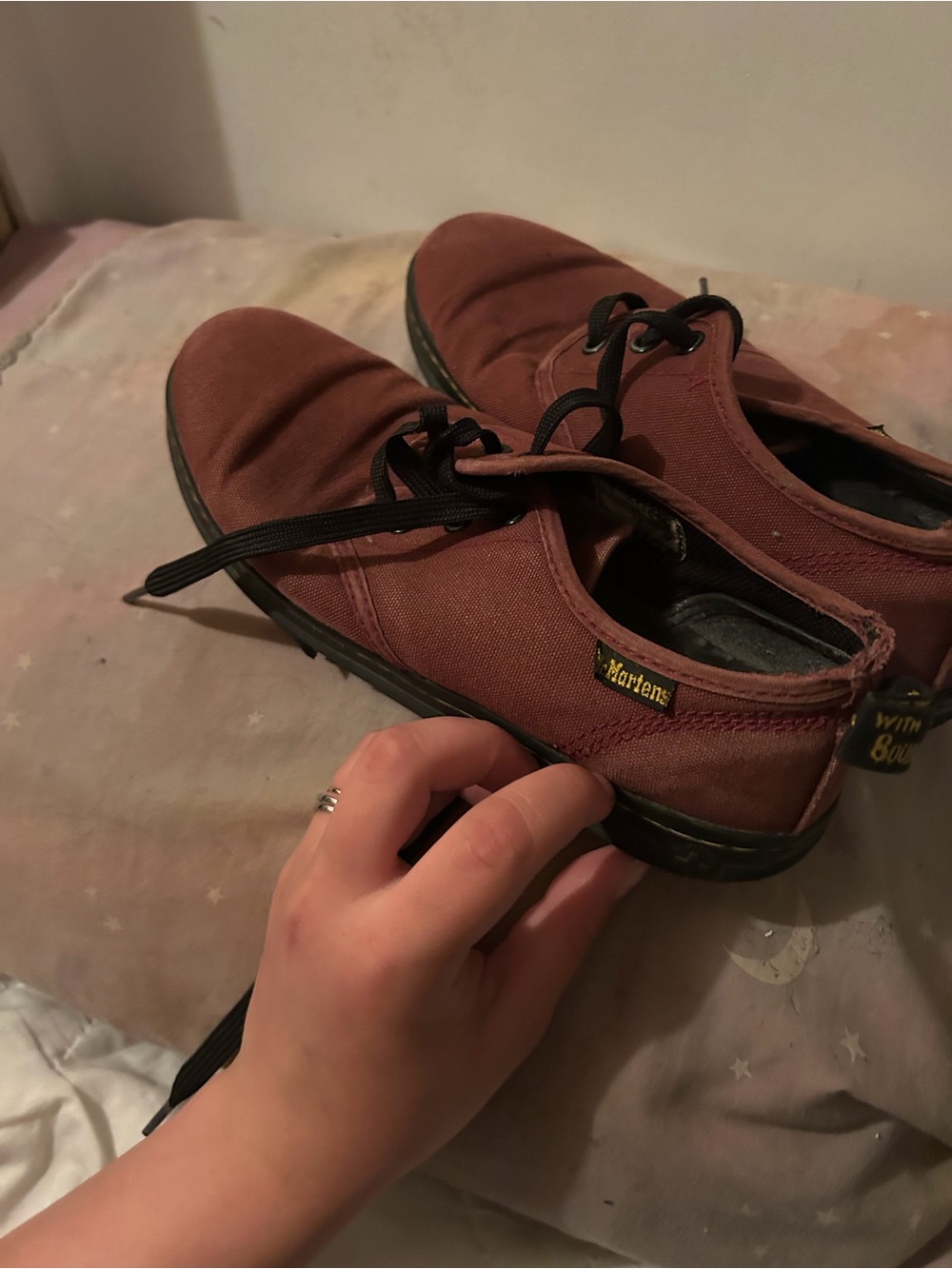 Dr. Martens womens' Burgundy Canvas Lace-Up Sneakers